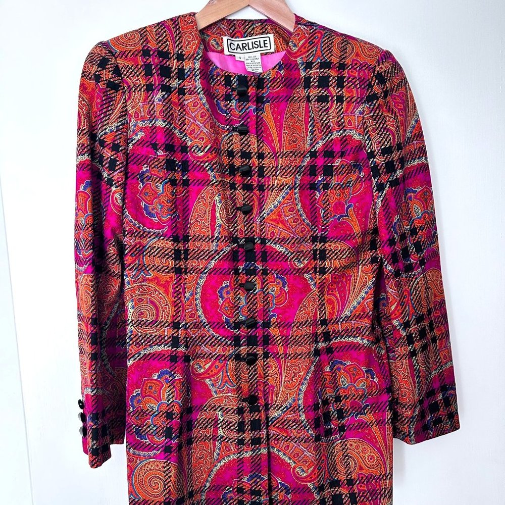 Carlisle 100% silk jacket multi color Size 4